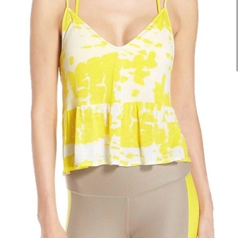 ALO Tank Top Flutter tank Yellow and White Women's Top